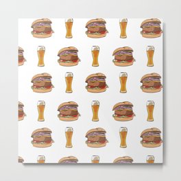 Burgers and Beer Metal Print