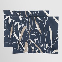 Meadow Grasses Floral on Navy Placemat
