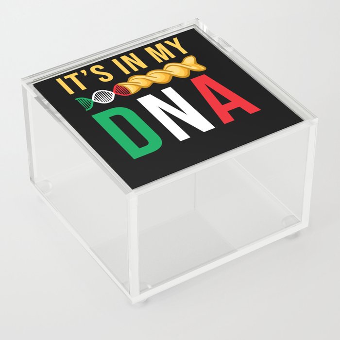 Pasta DNA Italien Food Saying Acrylic Box