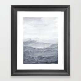 Into the Mountains / Abstract Watercolor Landscape Framed Art Print