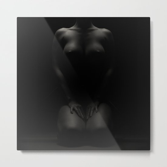 shadows art dark nudes girl with big breasts Metal Print