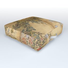 Japanese Edo Period Six-Panel Gold Leaf Screen - Spring and Autumn Flowers Outdoor Floor Cushion