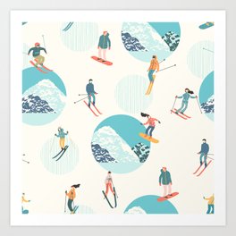 Ski pattern Art Print