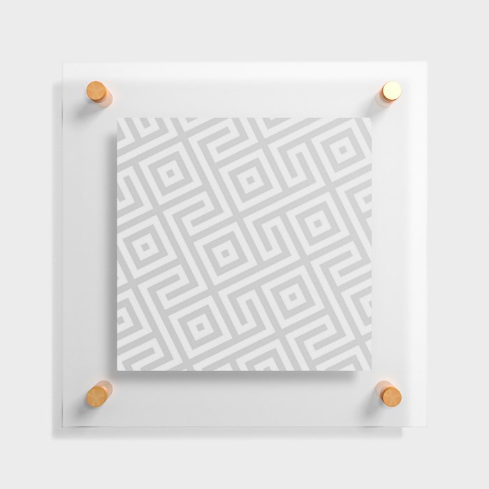 Geometrical Silver Off White Abstract Argyle Diamond Pattern Floating Acrylic Print