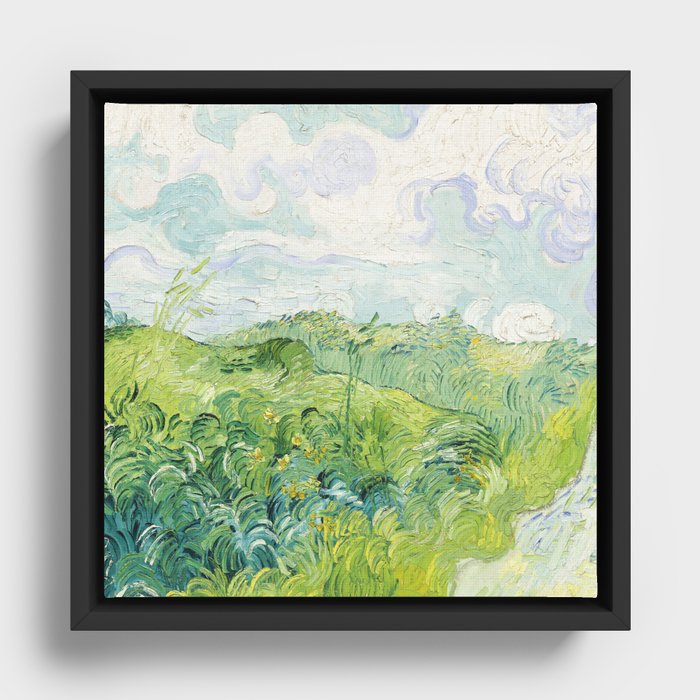 Vincent Van Gogh Green Wheat Fields Framed Canvas