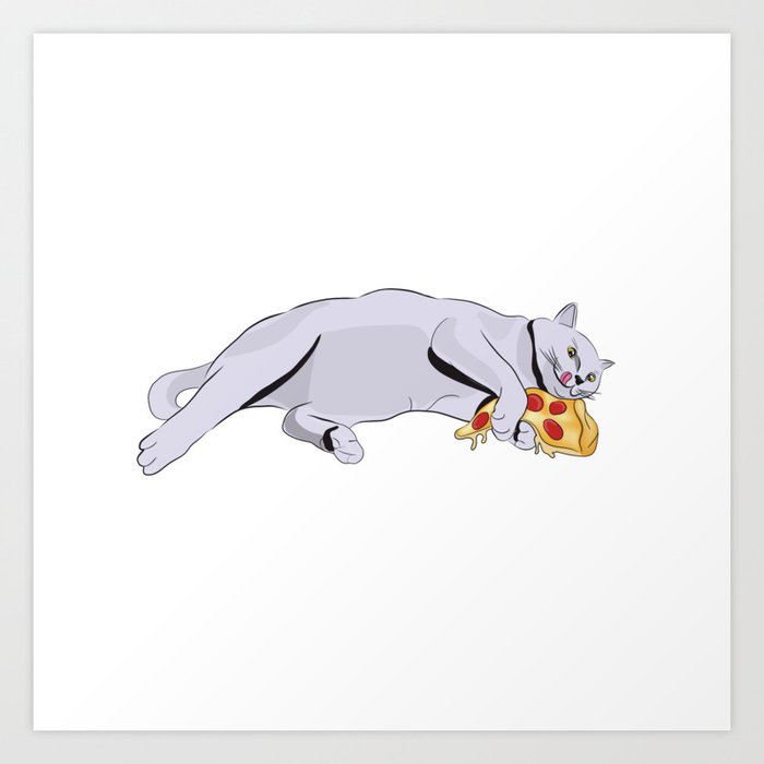 Paws Off My Pizza Perfect Drawing For Cat And Pizza Lovers