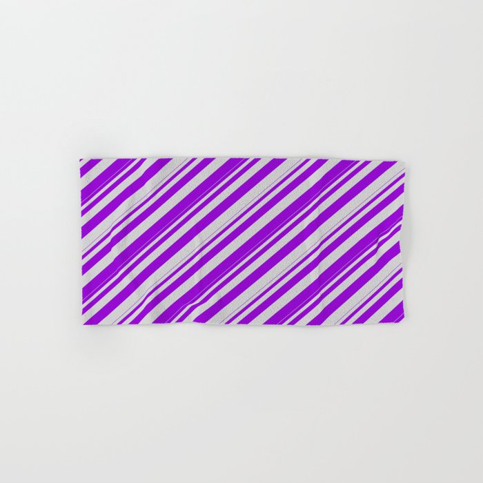 Dark Violet and Light Gray Colored Lines Pattern Hand & Bath Towel