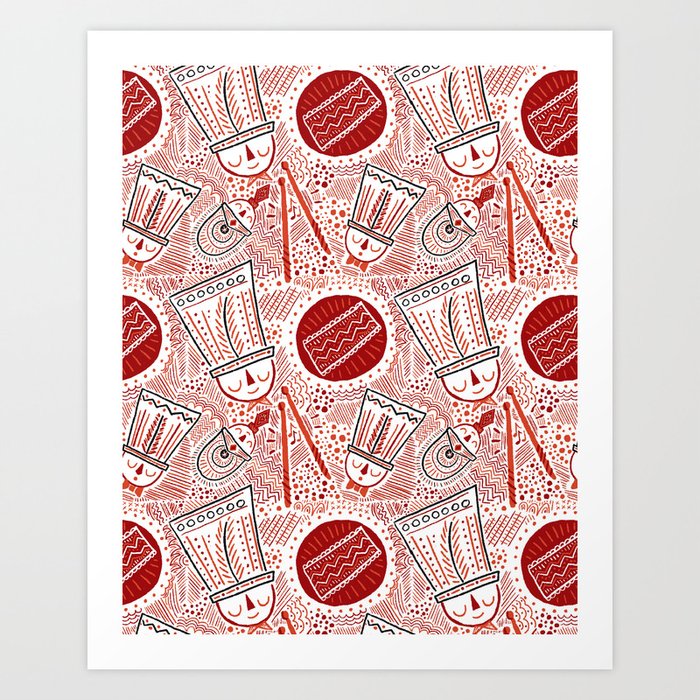 Twelve Drummers Drumming Art Print avTwelve Drummers Drumming Art Print av  