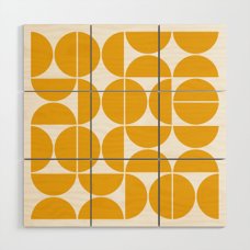 Mid Century Modern Wall Art, Geometric Design in Orange, Teal, Green R –  Mid Century Modern Gal