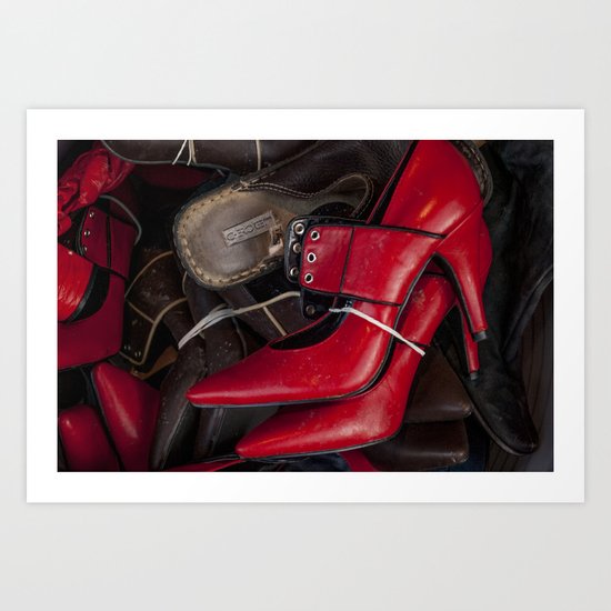 Red shoes Art Print