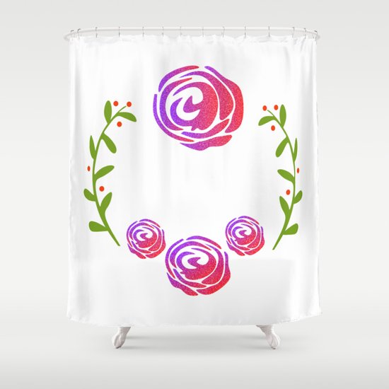 Floral Round Shower Curtain