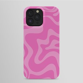 Retro Liquid Swirl Abstract Pattern in Double Y2K Pink iPhone Case | Pattern, 90S, Digital, Teen, Y2K, Colorful, Pink, Cool, 80S, Neon 