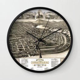 Holyoke-Massachusetts-1881 vintage pictorial map Wall Clock