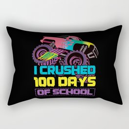Crushed Day Of School 100th Day 100 Monster Truck Rectangular Pillow