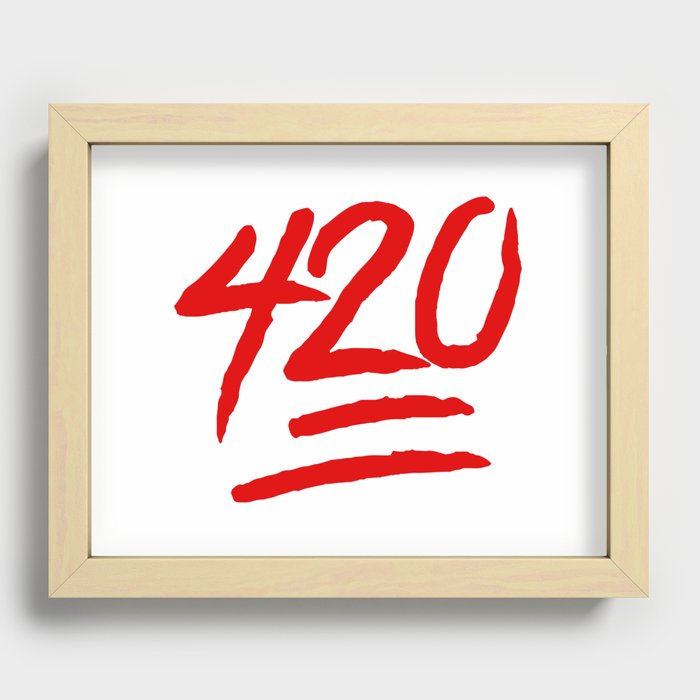 420 emoji Recessed Framed Print