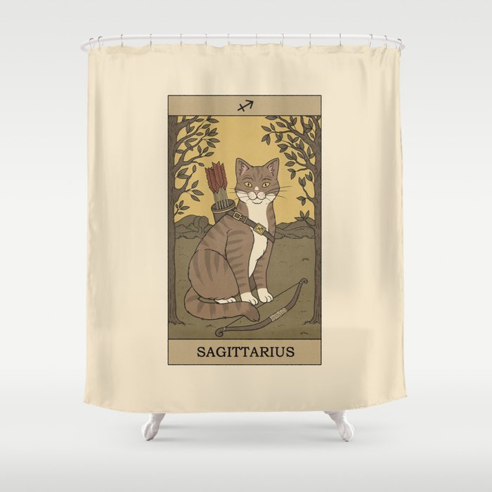 Sagittarius Cat Shower Curtain