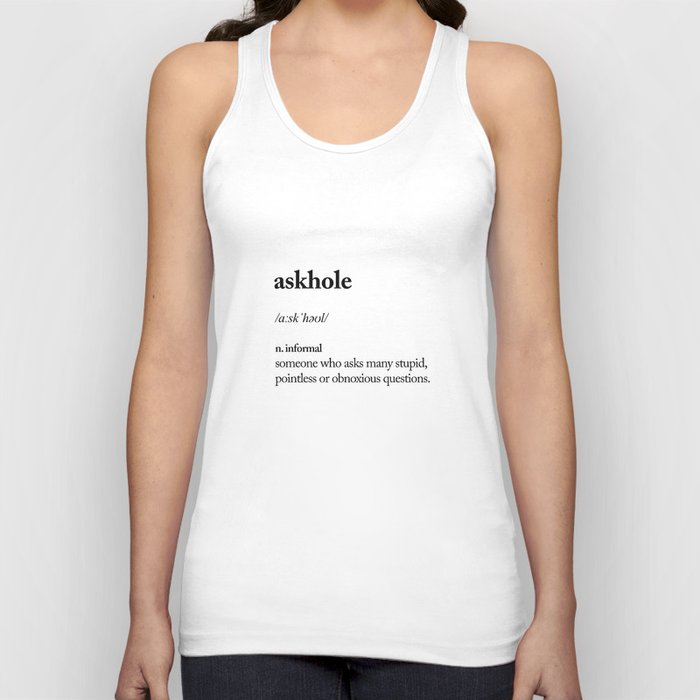 Askhole Funny Meme Dictionary Definition Black And White