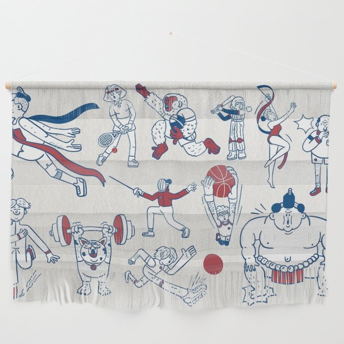 Athletes Doodle Wall Hanging