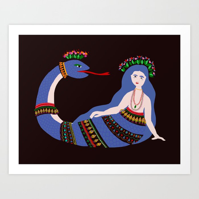 Shahmaran, half woman half snake Art Print