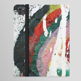 White color dripping over colorful vivid brushstrokes background texture iPad Folio Case