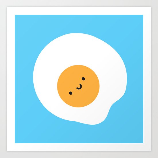 Kawaii Fried Egg Art Print