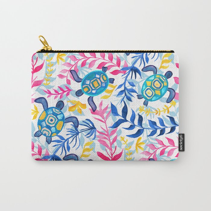 Vibrant Gouache Sea Turtles Carry-All Pouch