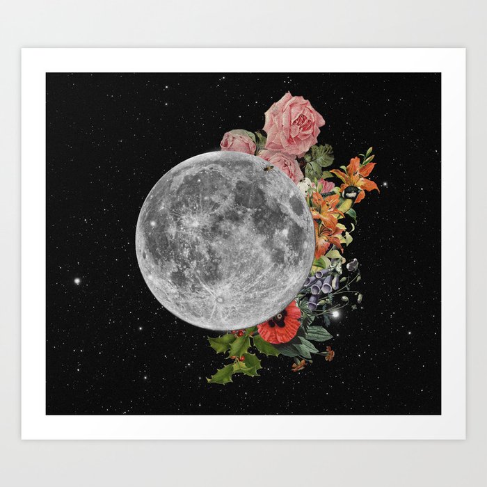 .Stuck Behind the Moon. Art Print