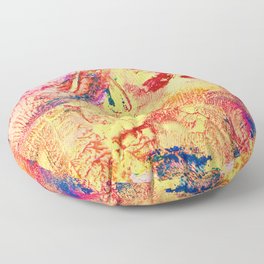 Goldfinch Abstract Painting Floor Pillow