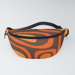 Palm Springs Retro Mid-Century Modern Abstract Pattern in 70s Brown and Orange Fanny Pack
