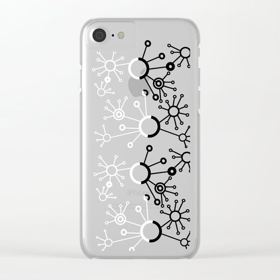Black and White Blips Clear iPhone Case