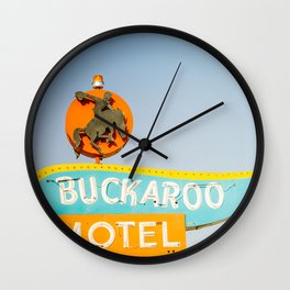 Buckaroo Motel Vintage Sign x Route 66 new Mexico Wall Clock