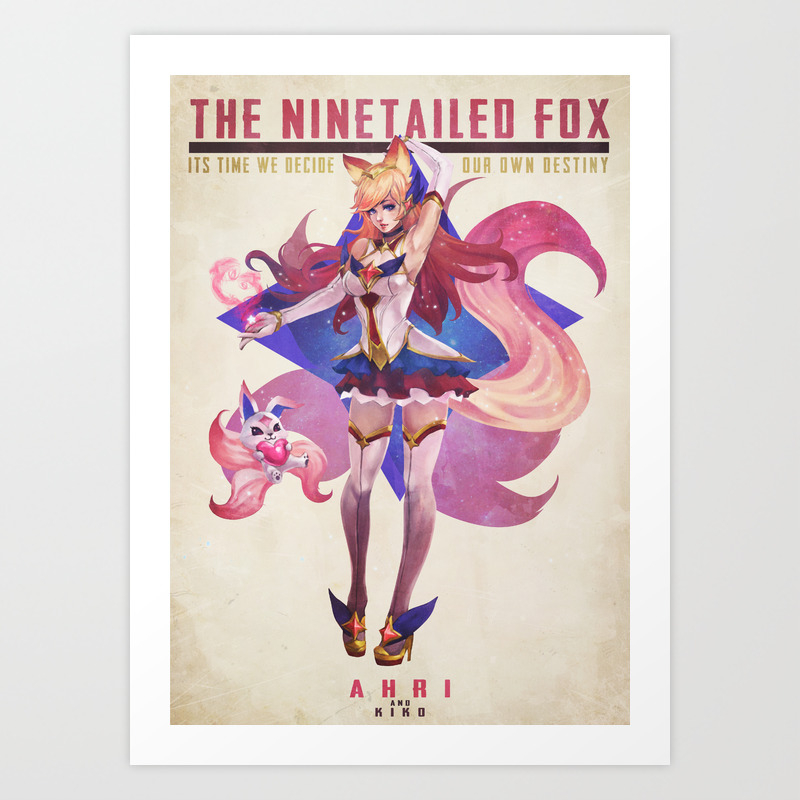 Star Guardian Ahri Art Print By Monorirogue Society6 Ahri, ezreal, janna, jinx, lulu, lux, miss fortune, neeko, poppy, rakan, soraka, syndra, urgot, xayah, zoe. star guardian ahri art print by monorirogue