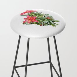 Botanic red Lilly flower bouquet Bar Stool