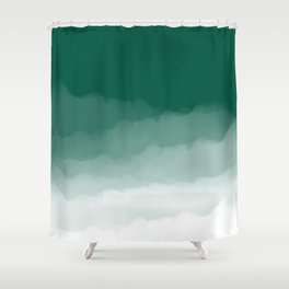 Emerald Green Watercolor Ombre (green/white) Shower Curtain