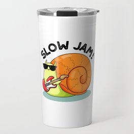 Slow Jam Funny Music Snail Pun Travel Mug