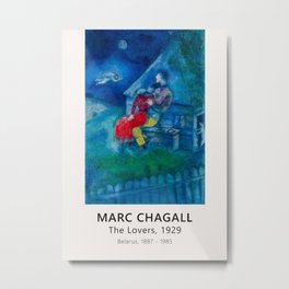 Marc Chagall - The Lovers, 1929 - Exhibition Poster, Museum Metal Print | Vintage Print, Museum Print, Chagall Print, Wall Decor, Gallery Print, Marc Chagall, Exhibition Poster, Chagall, Painting, Living Room Art 