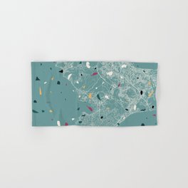 Yokosuka City Map - Japan. Terrazo  Hand & Bath Towel