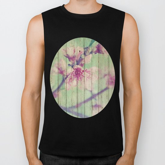 Sweet Flowers on Wood 05 Biker Tank