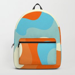 Vintage Summer Palette Mid-Century Minimalist Waves Abstract Art Backpack