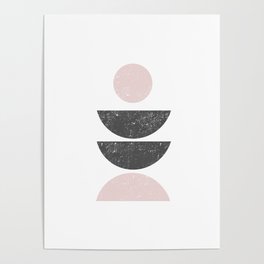 Geometric Half Shapes And Circle Poster