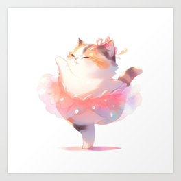 Chubby Cat Art Print