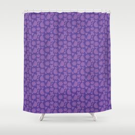 Whimsical Abstract Folk Art Shapes in Purple Lilac Violet Shower Curtain