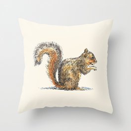 Sitting Squirrel Throw Pillow