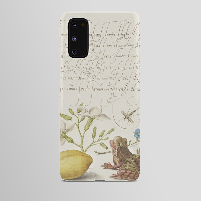 Lemon and frog vintage calligraphic art Android Case