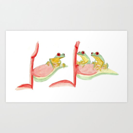 three little frogs Art Print