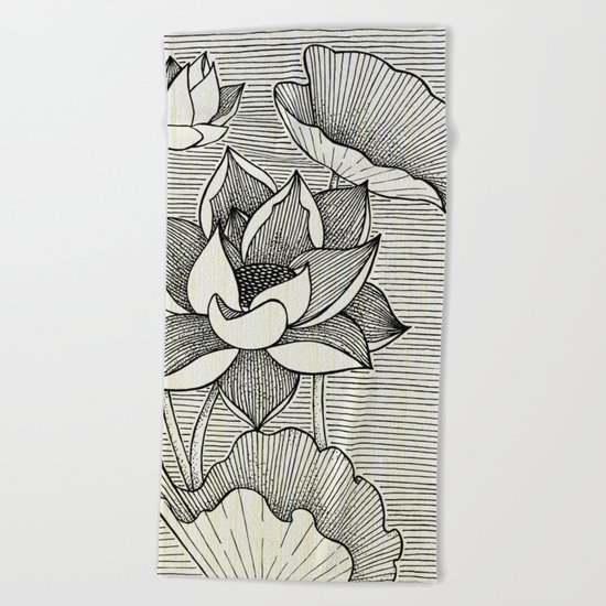 Lotus Beach Towel