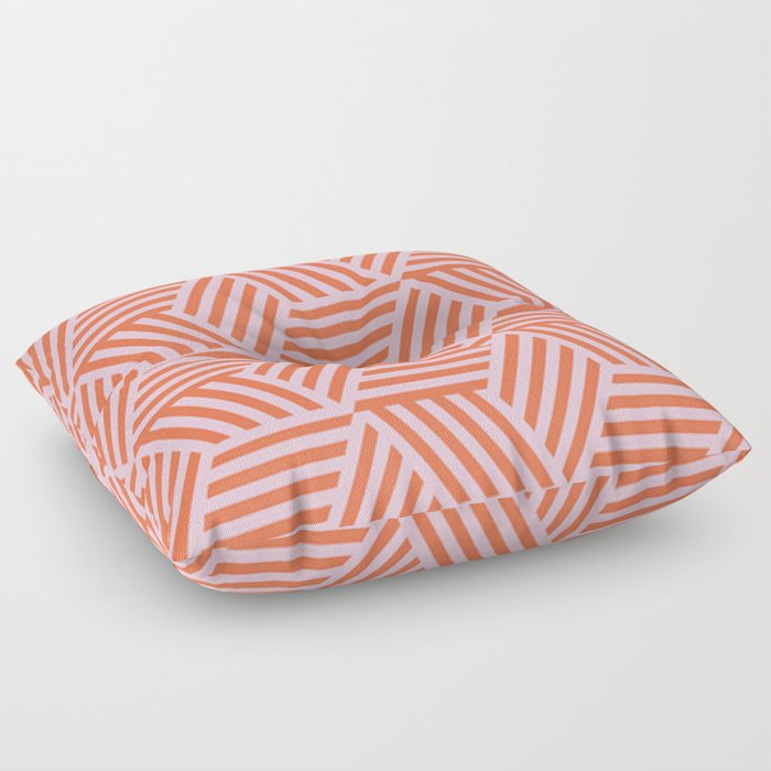 Geometric Coral and Pink Pattern Floor Pillow