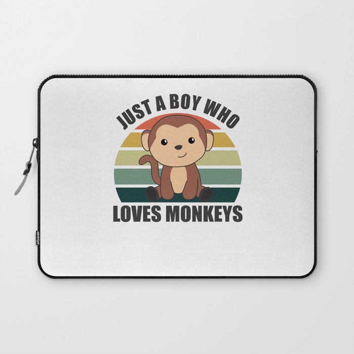Just A Boy who loves Monkeys Sweet Monkey Laptop Sleeve