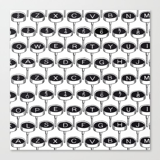 Infinite Typewriter_Black and White Canvas Print