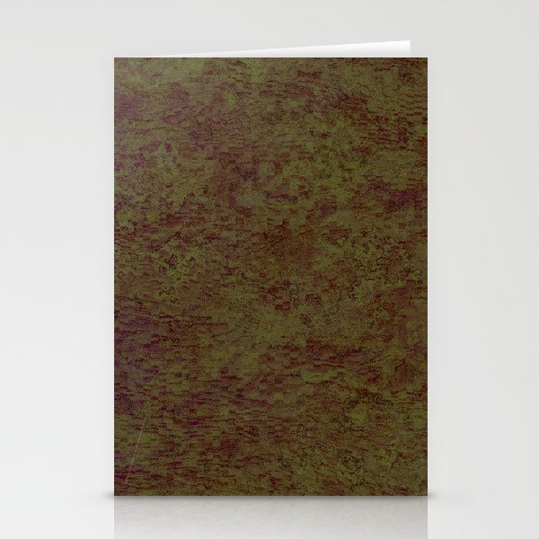 Abstract rusty brown retro green Stationery Cards